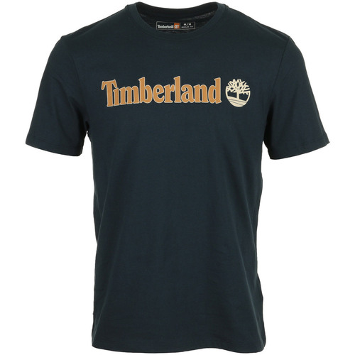 Textiel Heren T-shirts korte mouwen Timberland Linear Logo Short Sleeve Blauw