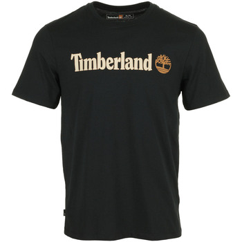 Textiel Heren T-shirts korte mouwen Timberland Linear Logo Short Sleeve Zwart