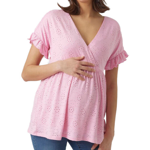 Textiel Dames Tops / Blousjes Mamalicious  Roze