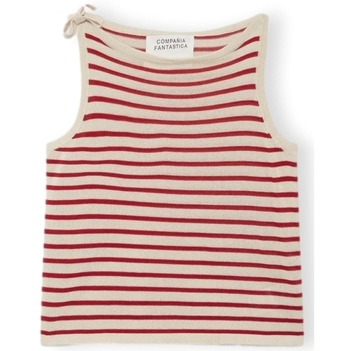 Textiel Dames Tops / Blousjes Compania Fantastica COMPAÑIA FANTÁSTICA Top 10351 - White/Red Rood