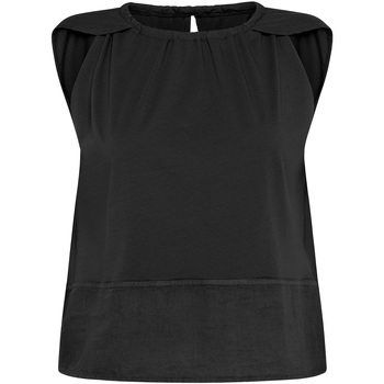 Textiel Dames T-shirts & Polo’s Deha Combinde Linen Top Zwart