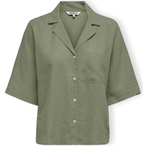Textiel Dames Tops / Blousjes Only Noos Tokyo Life Shirt S/S - Oil Green Groen