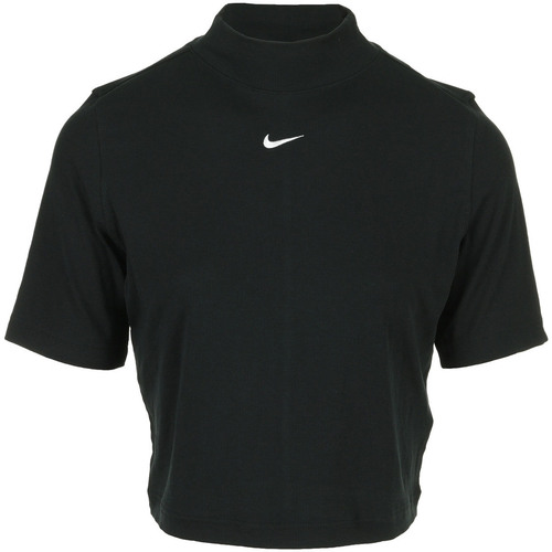 Textiel Dames T-shirts korte mouwen Nike Wms Nsw Essential Rip Mook Ss Top Zwart