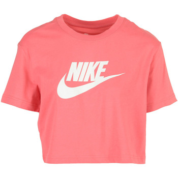 Textiel Dames T-shirts korte mouwen Nike W Nsw Tee Essential Crp Icn Ftr Roze