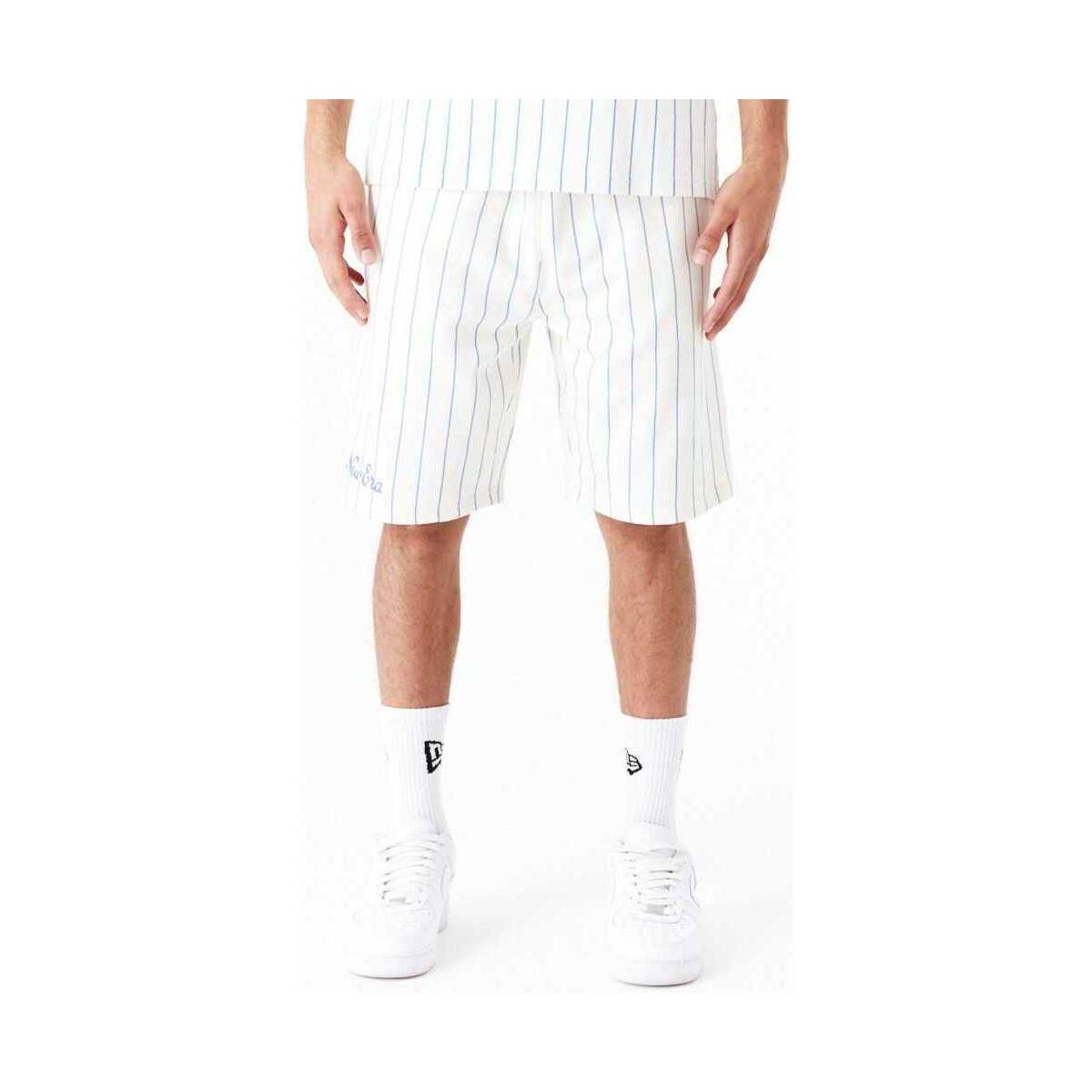 Textiel Heren Korte broeken / Bermuda's New-Era Ne pinstripe shorts newera Wit