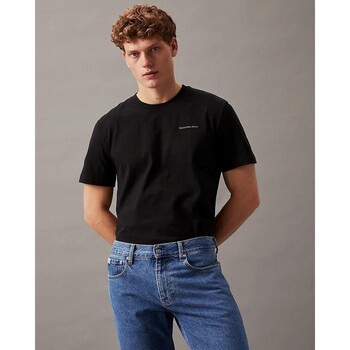 Textiel Heren T-shirts korte mouwen Calvin Klein Jeans J30J325679BEH Zwart