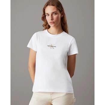 Textiel Dames T-shirts & Polo’s Calvin Klein Jeans J20J223563YAF Wit