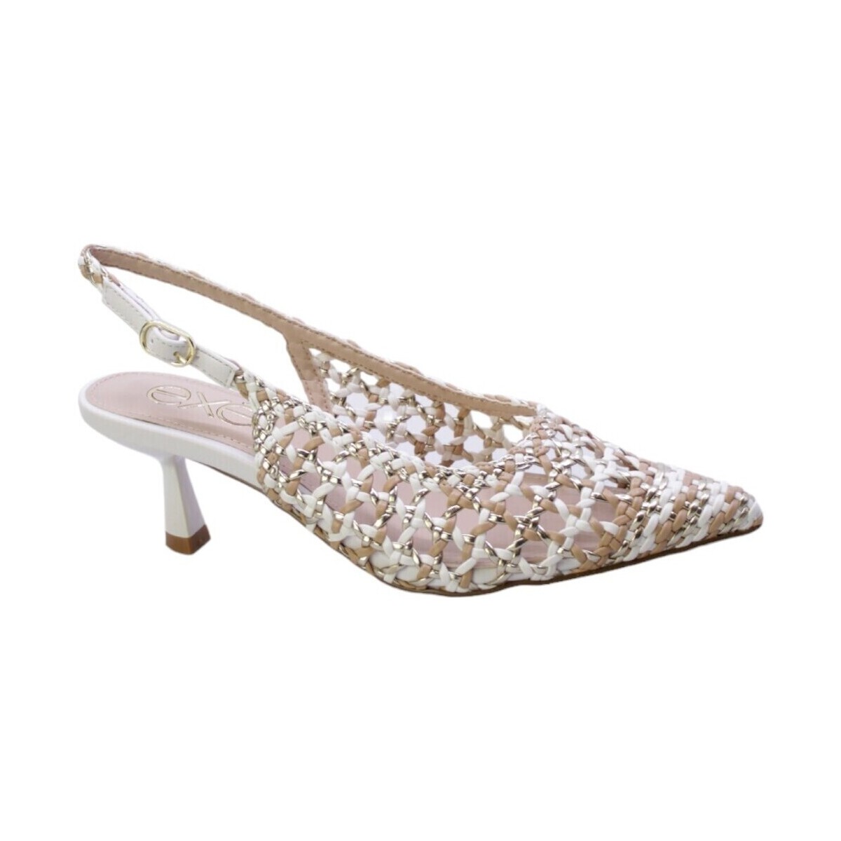 Schoenen Dames pumps Exé Shoes Decollete Donna Bianco/Oro Selena-850 Wit