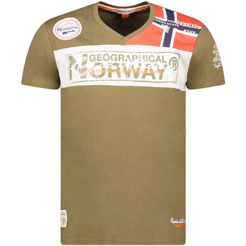 Textiel Heren T-shirts korte mouwen Geographical Norway SX1130HGN-Kaki Groen