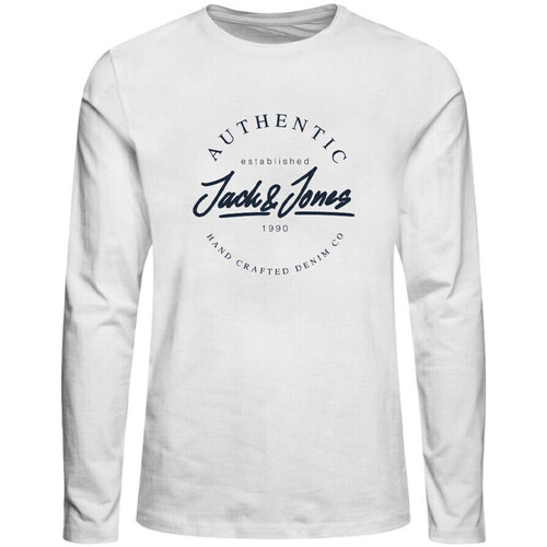 Textiel Jongens T-shirts met lange mouwen Jack & Jones  Wit