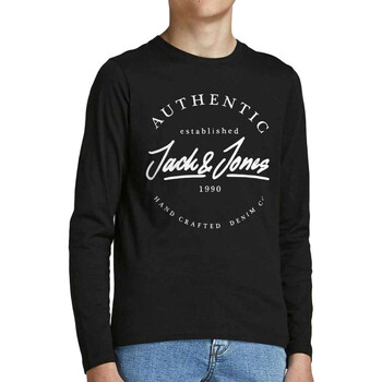 Textiel Jongens T-shirts met lange mouwen Jack & Jones  Zwart