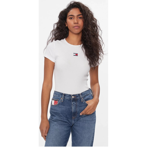 Textiel Dames T-shirts & Polo’s Tommy Jeans DW0DW17881 Wit