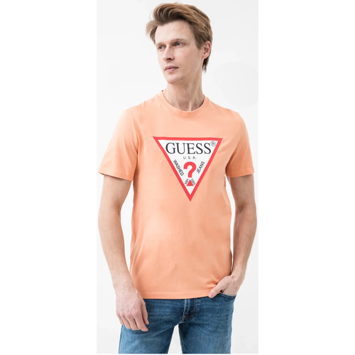 Textiel Heren T-shirts korte mouwen Guess M2YI71 I3Z14 Orange