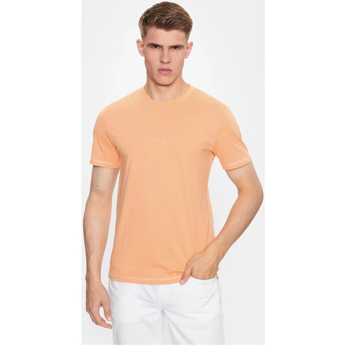 Textiel Heren T-shirts korte mouwen Guess M2YI72 I3Z14 Orange