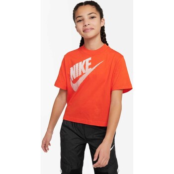 Textiel Meisjes T-shirts korte mouwen Nike Sportswear Essential Rood