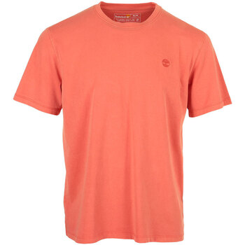 Textiel Heren T-shirts korte mouwen Timberland Garment Dye Short Sleeve Orange