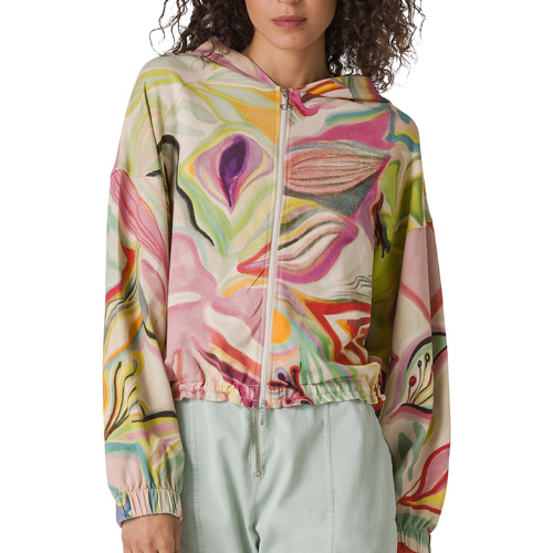 Textiel Dames Fleece Deha Felpa Allover Con Cappuccio Multicolour