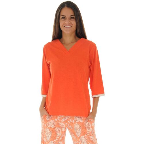 Textiel Dames Pyjama's / nachthemden Christian Cane GARRYA Orange
