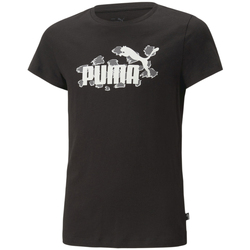 Textiel Meisjes T-shirts korte mouwen Puma  Zwart