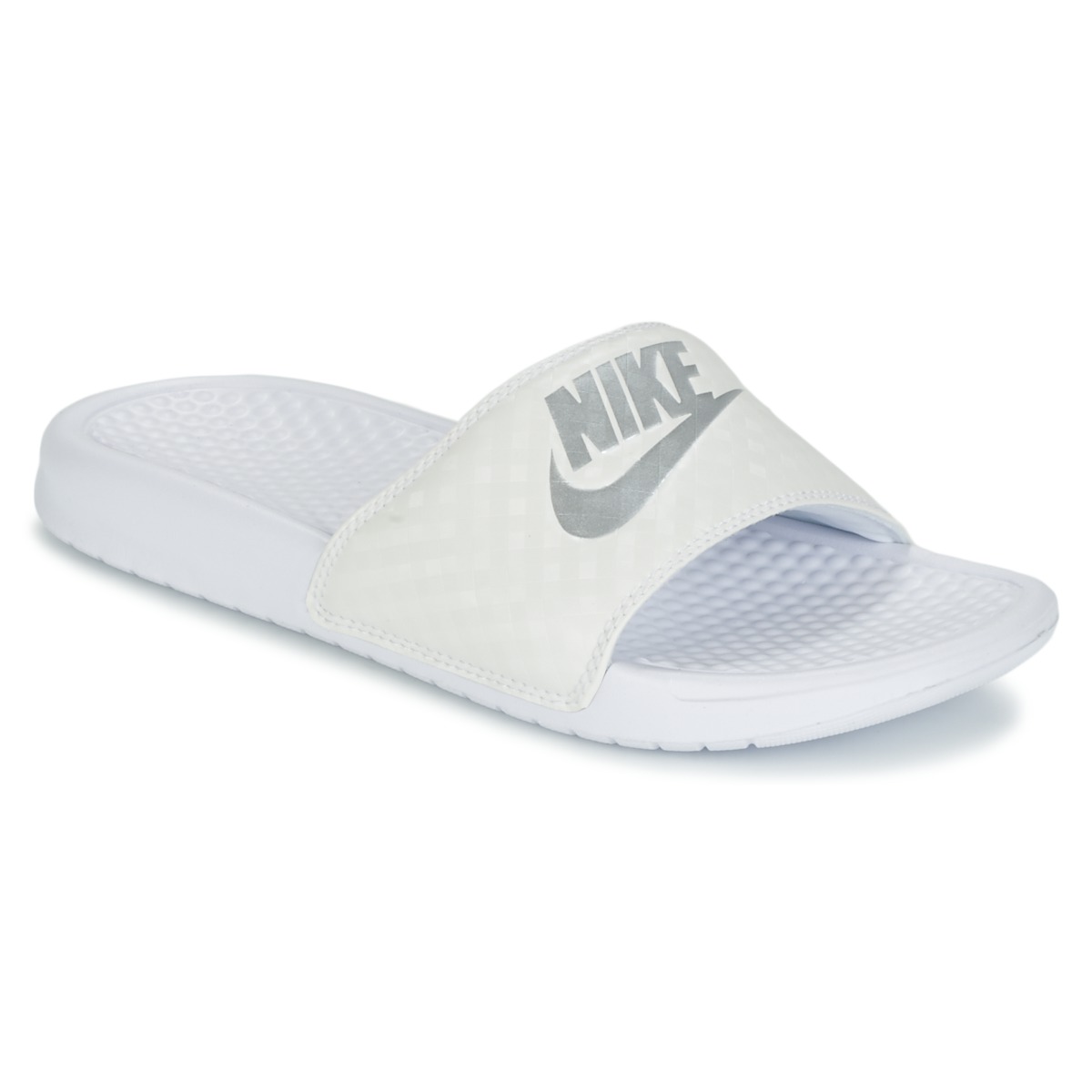 Schoenen Dames Slippers Nike BENASSI JUST DO IT W Wit / Zilver
