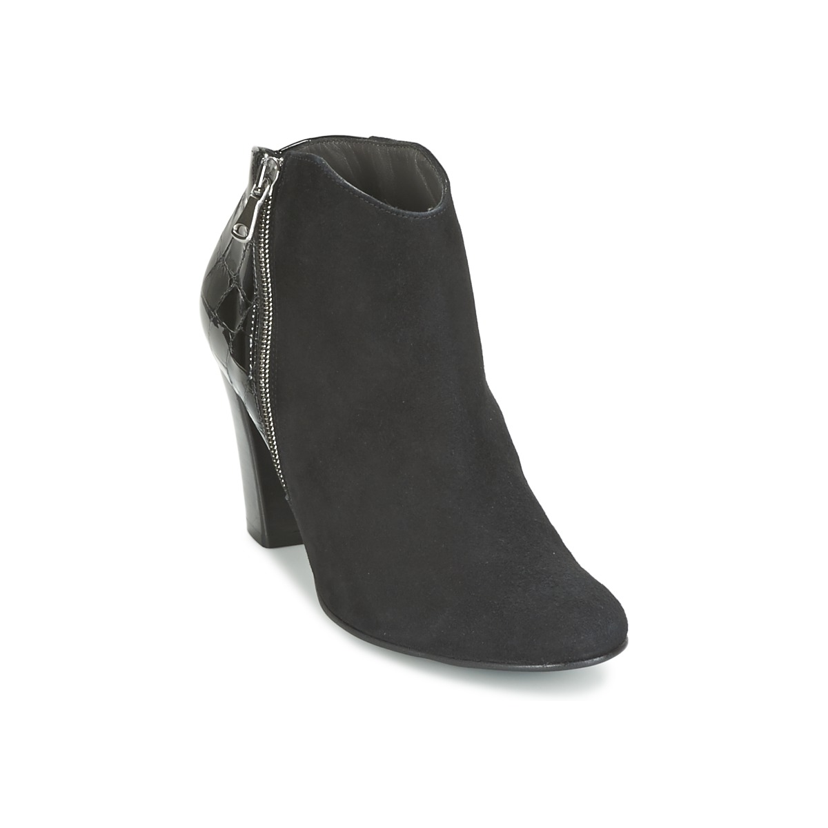 Schoenen Dames Low boots France Mode NANTES Zwart / Verni