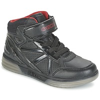 Schoenen Jongens Hoge sneakers Geox ARGONAT BOY Zwart / Rood