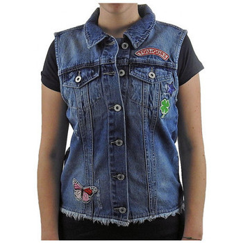 Textiel Dames T-shirts & Polo’s Only Catty Patch Denim Blauw