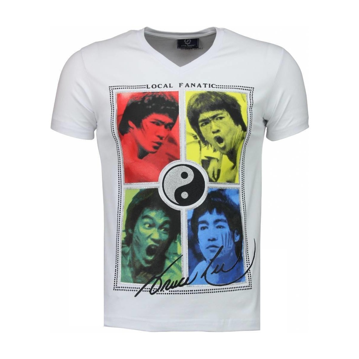 Textiel Heren T-shirts korte mouwen Local Fanatic Bruce Lee Ying Yang Wit