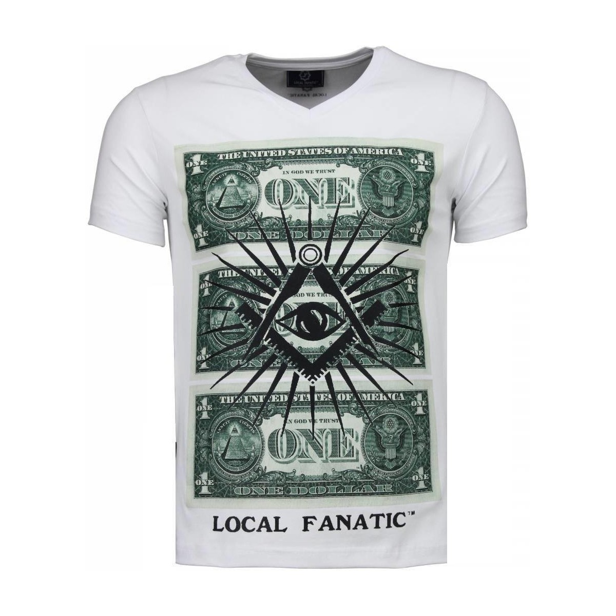 Textiel Heren T-shirts korte mouwen Local Fanatic One Dollar Eye Wit