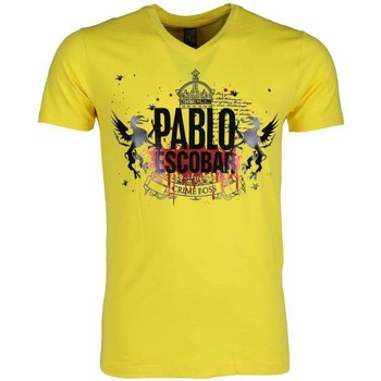 Textiel Heren T-shirts korte mouwen Local Fanatic Pablo Escobar Crime Boss Geel