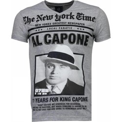 Textiel Heren T-shirts korte mouwen Local Fanatic Al Capone Rhinestone Grijs