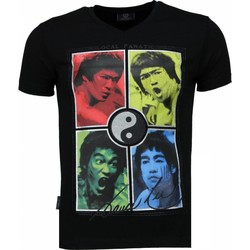 Textiel Heren T-shirts korte mouwen Local Fanatic Bruce Lee Ying Yang Zwart