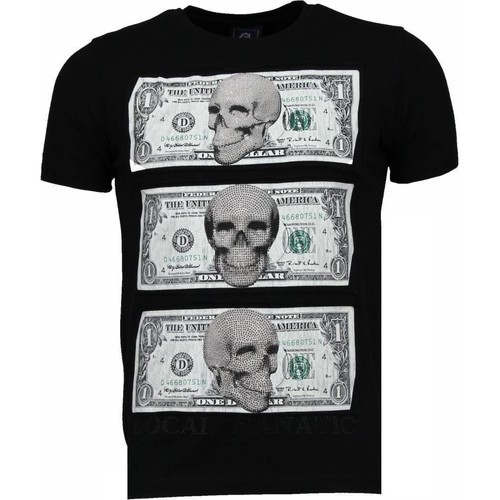 Textiel Heren T-shirts korte mouwen Local Fanatic Beter Have My Money Rhinestone Zwart