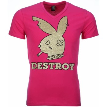 Textiel Heren T-shirts korte mouwen Local Fanatic Destroy Print Roze