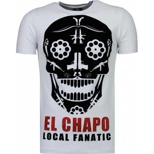 Textiel Heren T-shirts korte mouwen Local Fanatic El Chapo Flockprint Wit