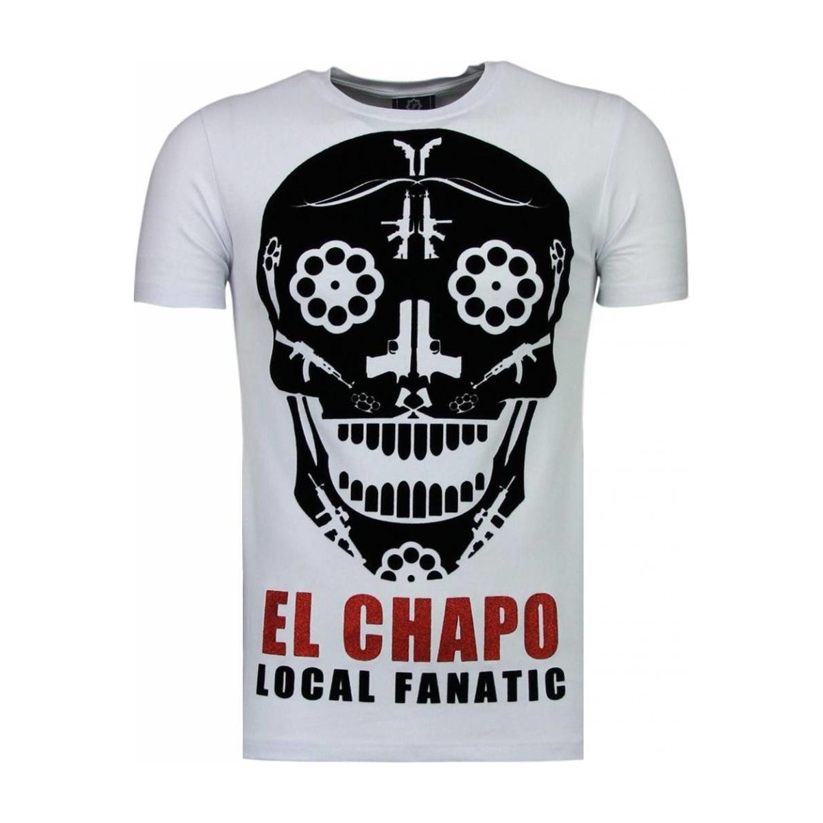 Textiel Heren T-shirts korte mouwen Local Fanatic El Chapo Flockprint Wit