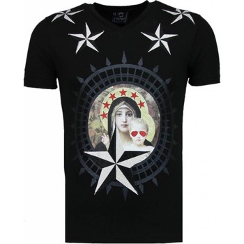 Textiel Heren T-shirts korte mouwen Local Fanatic Holy Mary Rhinestone Zwart