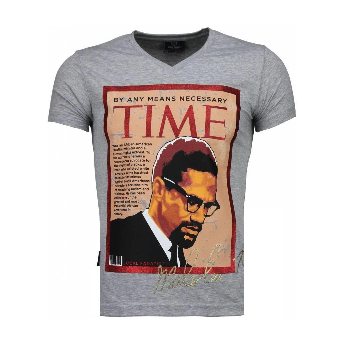 Textiel Heren T-shirts korte mouwen Local Fanatic Malcolm X Grijs
