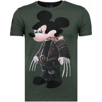 Textiel Heren T-shirts korte mouwen Local Fanatic Bad Mouse Rhinestone Groen