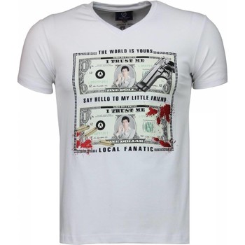 Textiel Heren T-shirts korte mouwen Local Fanatic Scarface Dollar Wit