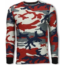 Textiel Heren Sweaters / Sweatshirts Tony Backer Army Zipped Back Long Fit Camo Bordeaux