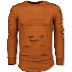 Textiel Heren Sweaters / Sweatshirts Justing D Stamp PARIS Damaged Oranje Oranje