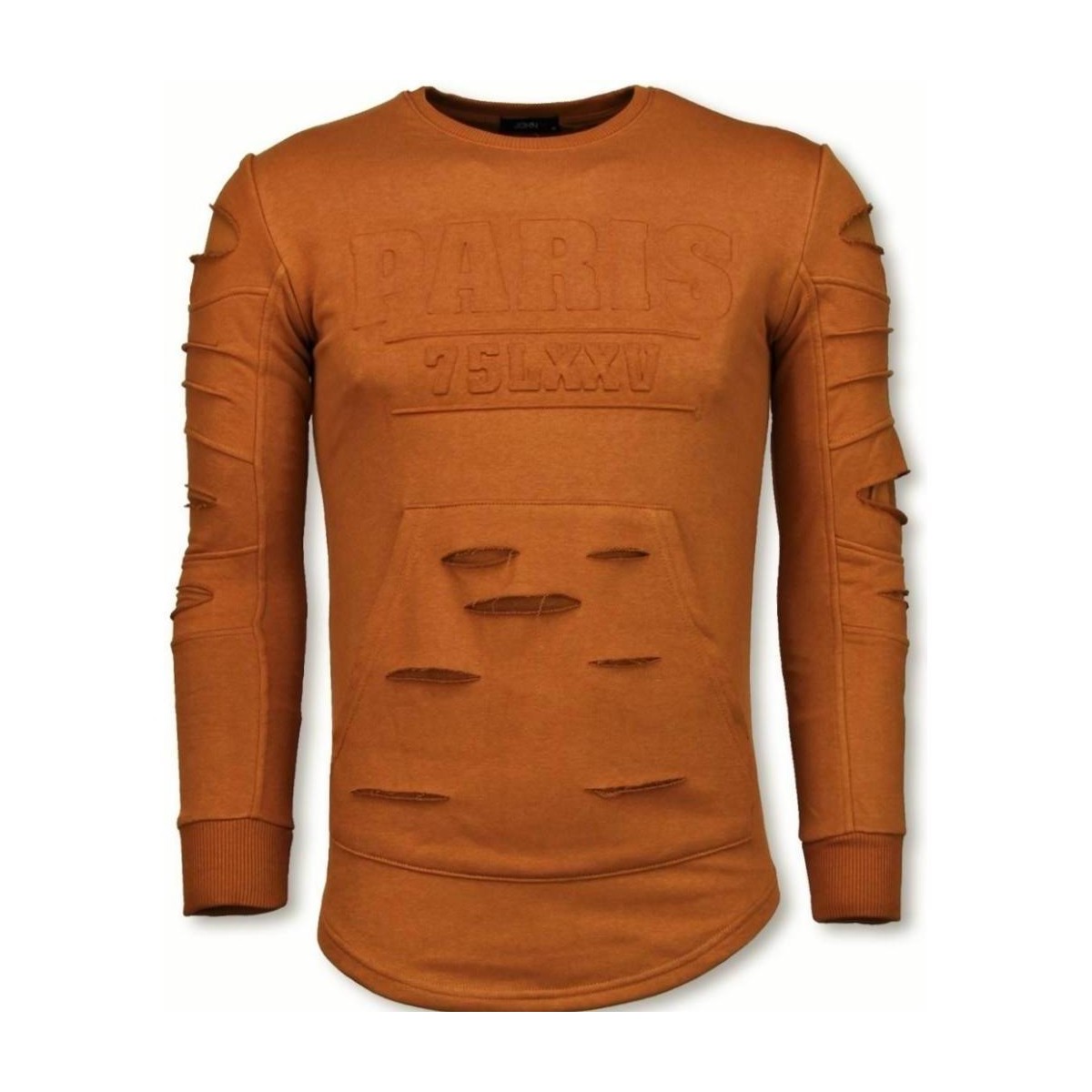 Textiel Heren Sweaters / Sweatshirts Justing D Stamp PARIS Damaged Oranje Orange