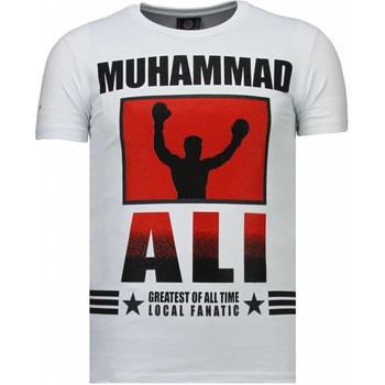 Textiel Heren T-shirts korte mouwen Local Fanatic Muhammad Ali Rhinestone Wit