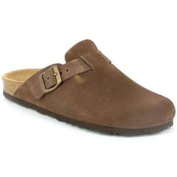 Schoenen Dames Leren slippers Grunland DSG-CB7018 Brown