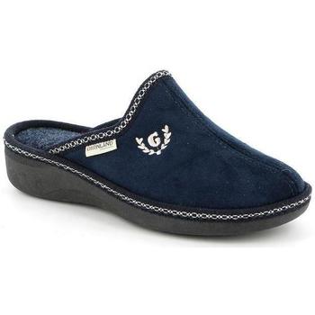 Schoenen Dames Leren slippers Grunland DSG-CI0834 Blauw