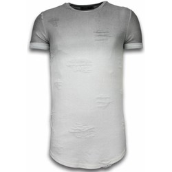 Textiel Heren T-shirts korte mouwen Justing Flare Effect Long Fi Dual Ed Wit, Grijs