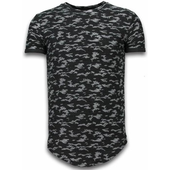 Textiel Heren T-shirts korte mouwen Justing Fashionable Camouflage Long Fi Army Zwart