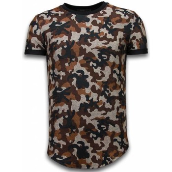 Textiel Heren T-shirts korte mouwen Justing Camouflaged Fashionable Long Fi Brown