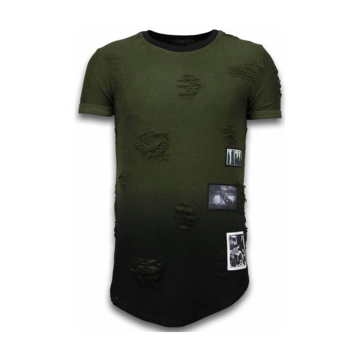 Textiel Heren T-shirts korte mouwen Justing Pictured Flare Effect Long Fi Dual Groen